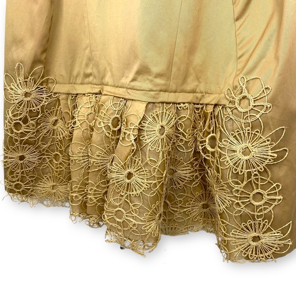 TIA CIBANI tan khaki trench crochet wicker coat - Picture 5 of 10